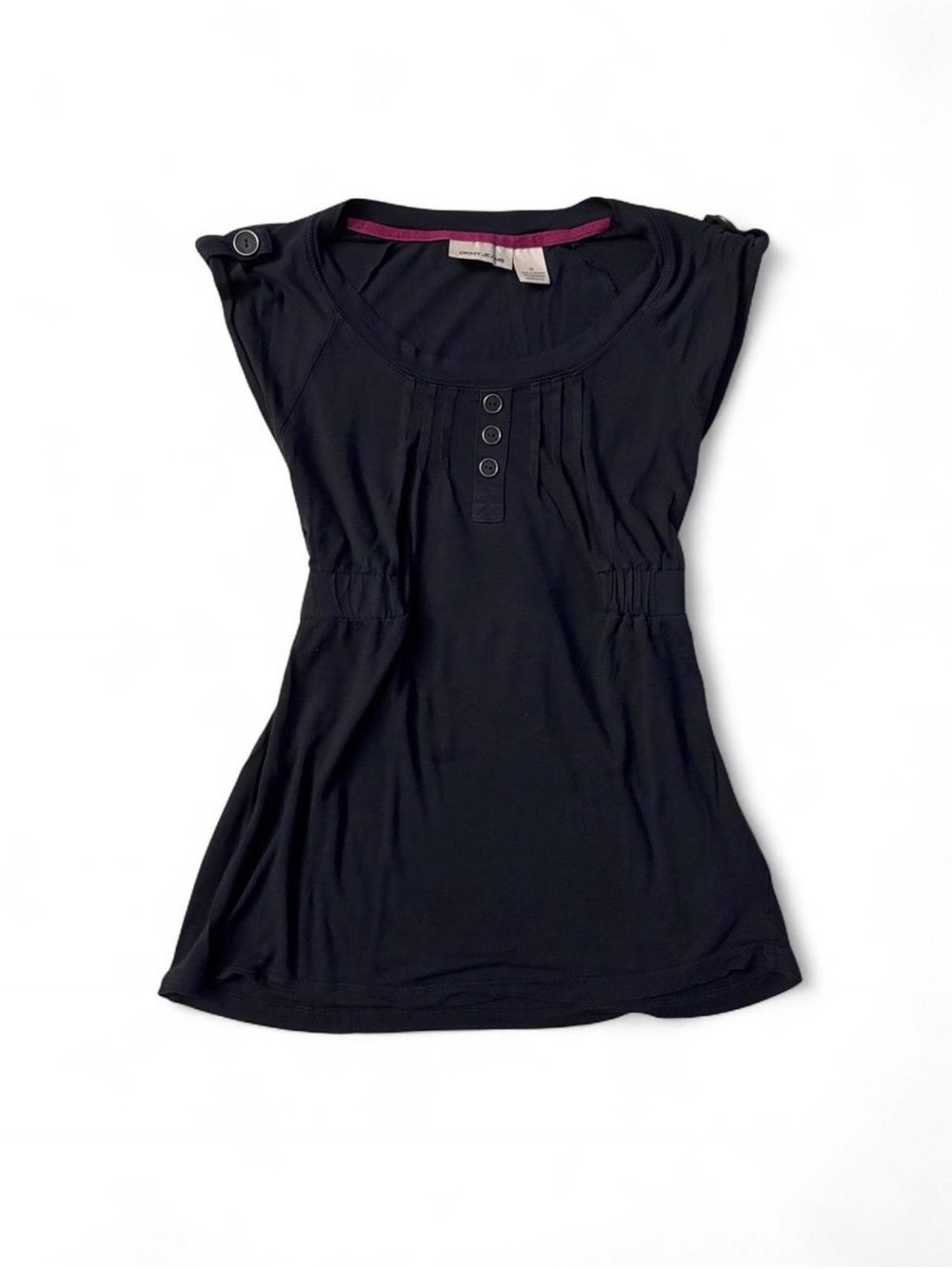 DKNY y2k sleeveless button henley babydoll top